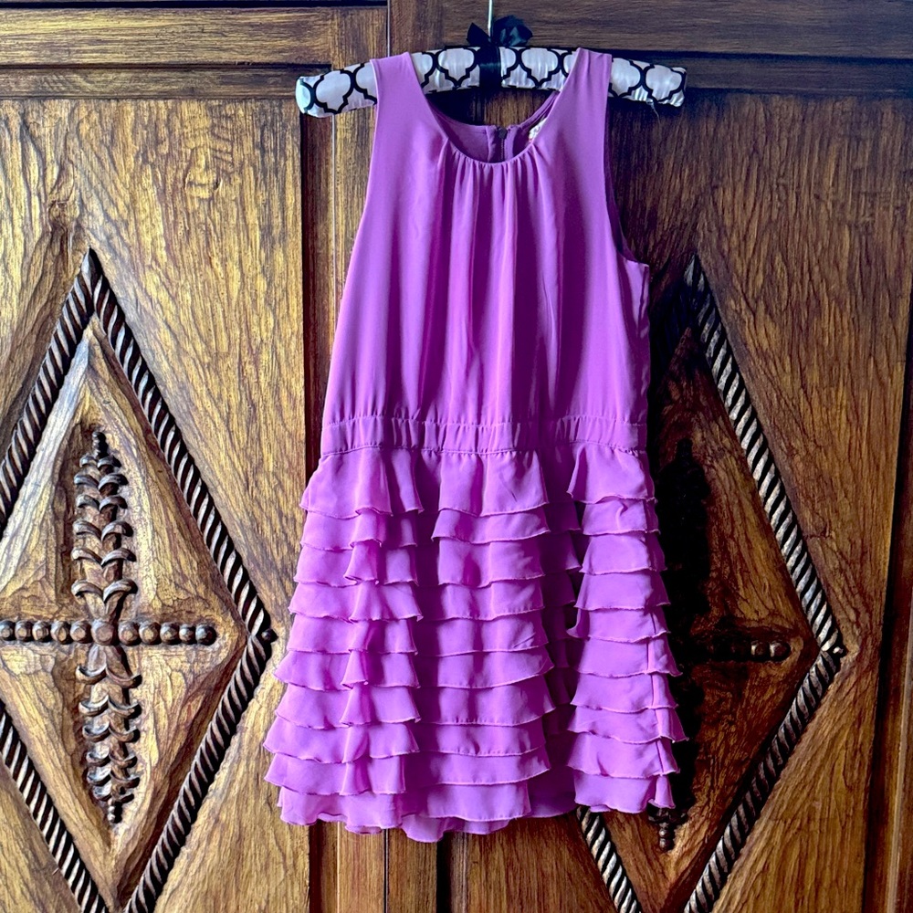 Ruby & Bloom Vibrant Pink Ruffle Dress
